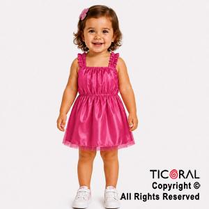 DISFRAZ PRINCESA CORTO CON BRETEL FRUNCIDO ROSA TALLE 0